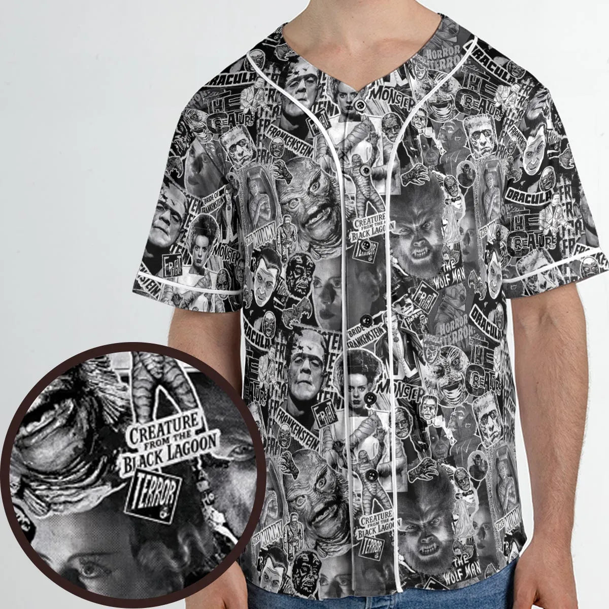 The Monsters Universal Classic Monsters Unisex Baseball Jersey