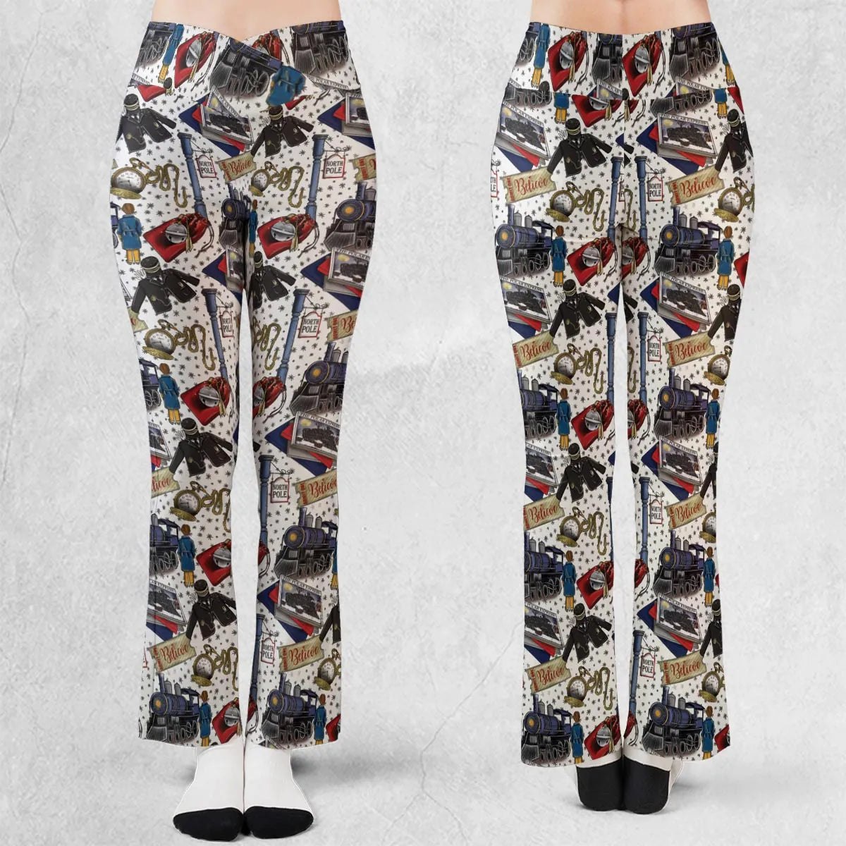 The Polar Express Christmas Movie Flare Leggings