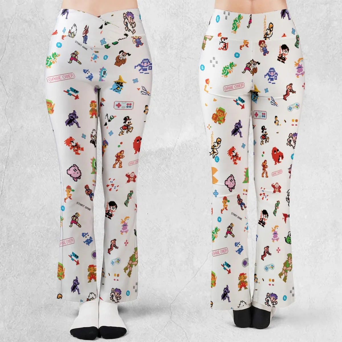 Iconic Video Game Characters Flare Leggings