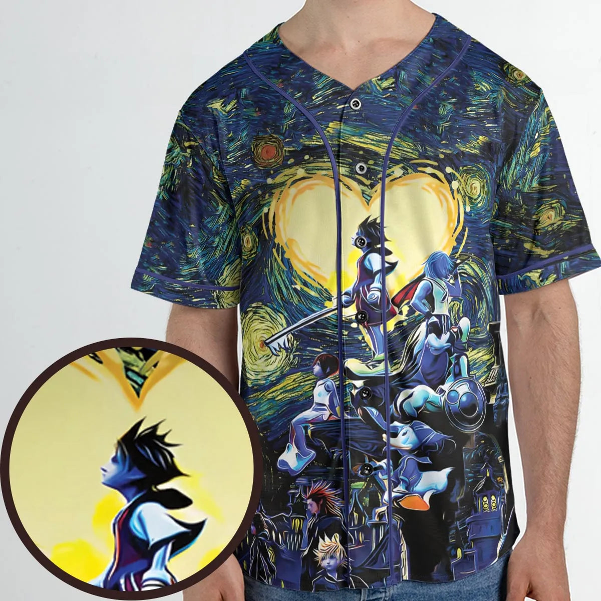 Kingdom Hearts Starry Night Unisex Baseball Jersey