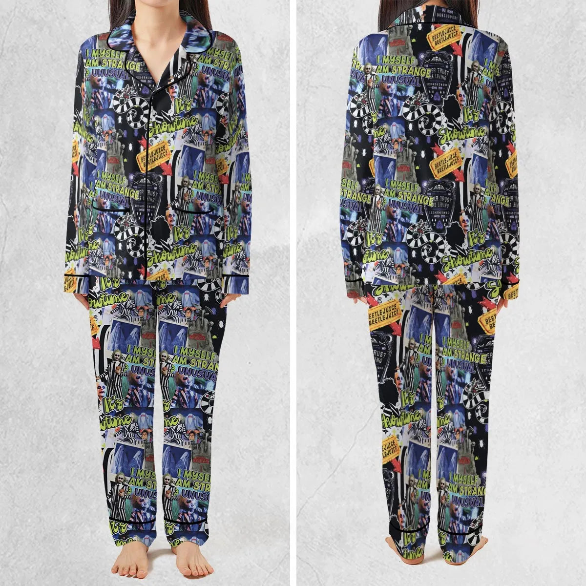 I Myself Am Strange Unusual Beetlejuice Pajamas Set