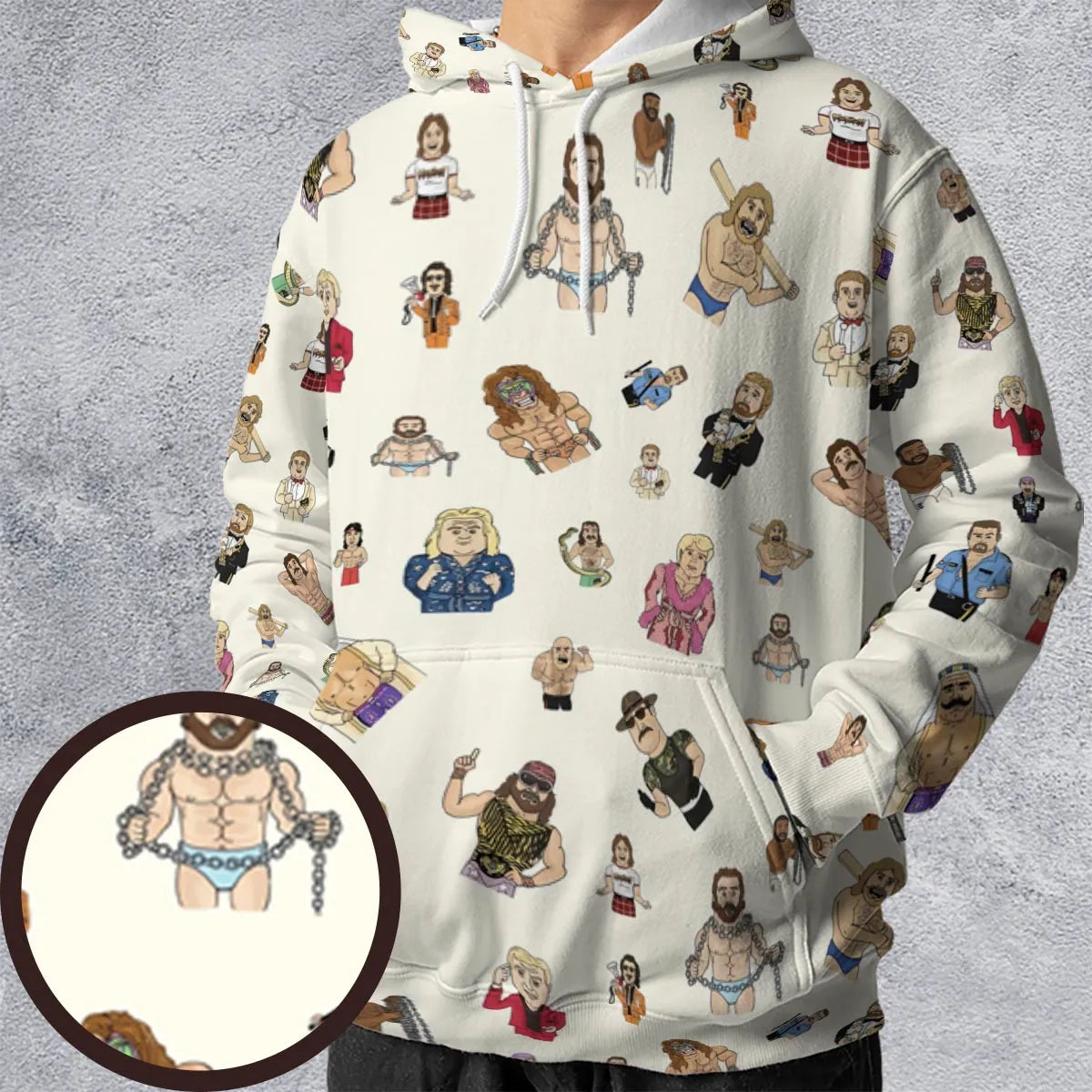 Old School Pro Wrestling All-over Print Hoodie