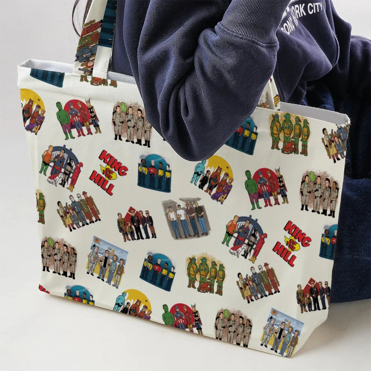 Hank Hill's Friends King Of The Hill Parody Large Tote Bag