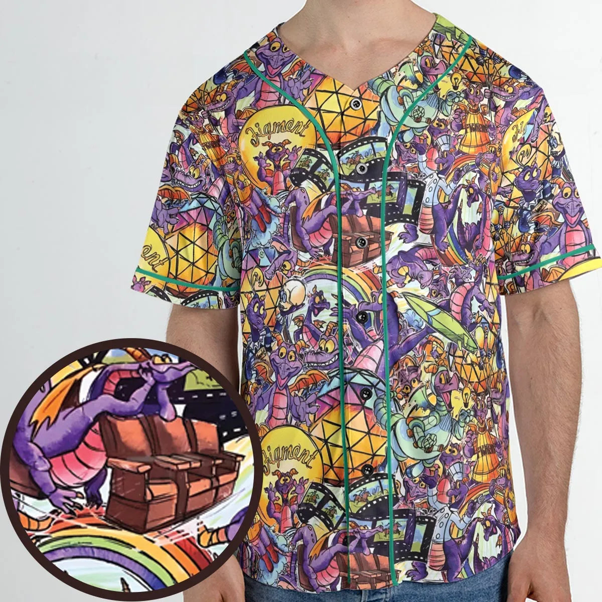 The Cute Dragon Figment Unisex Baseball Jersey