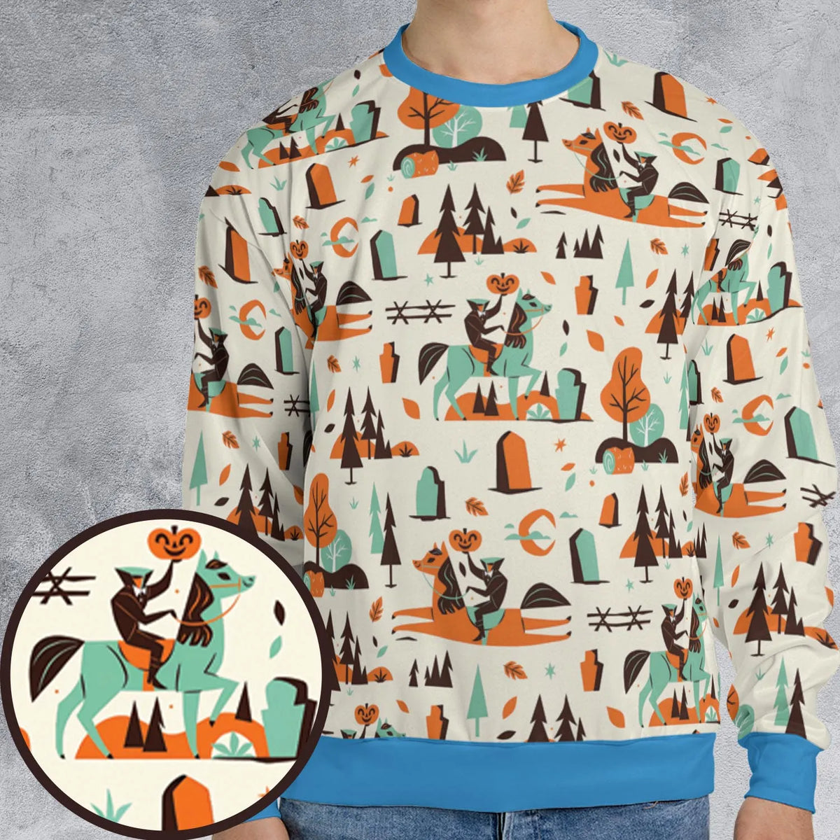 Halloween folklore The Headless Horseman All-over Print Sweatshirt
