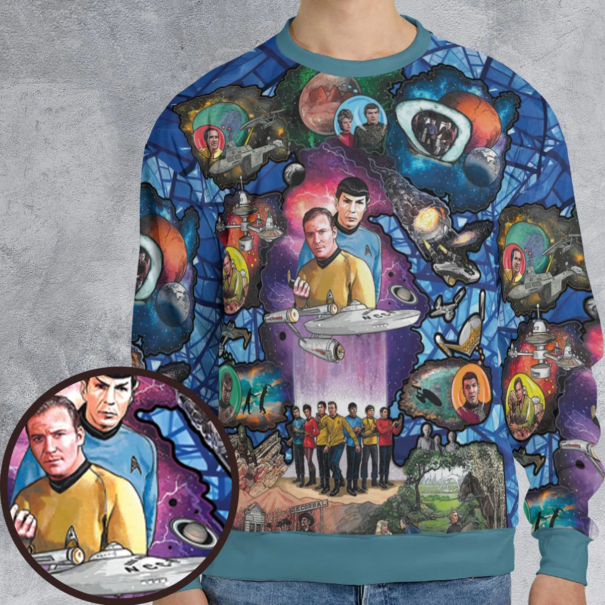 The Beginning Star Trek Pattern All-over Print Sweatshirt