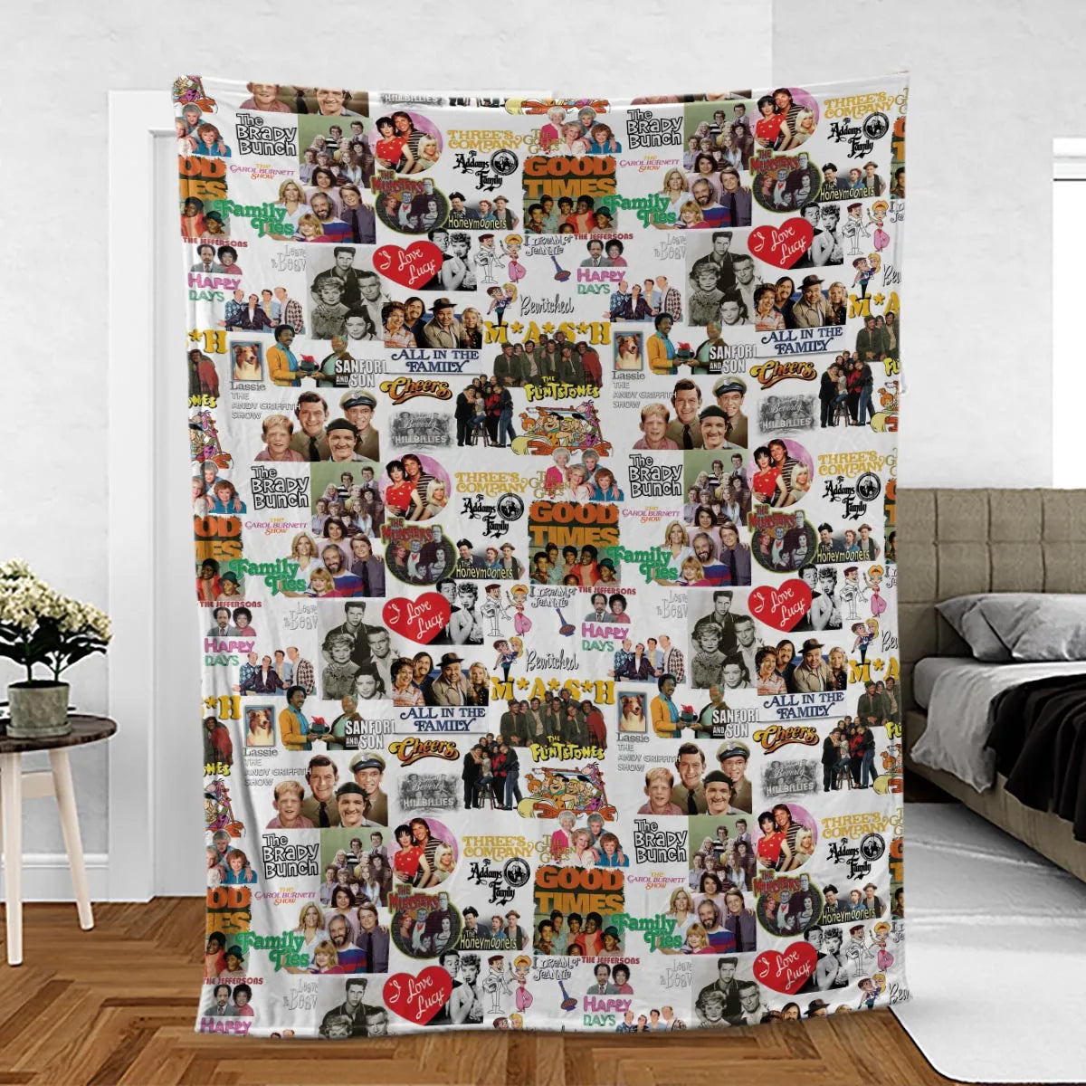 Stuck in the 80s Famous Sitcom Fleece Blanket