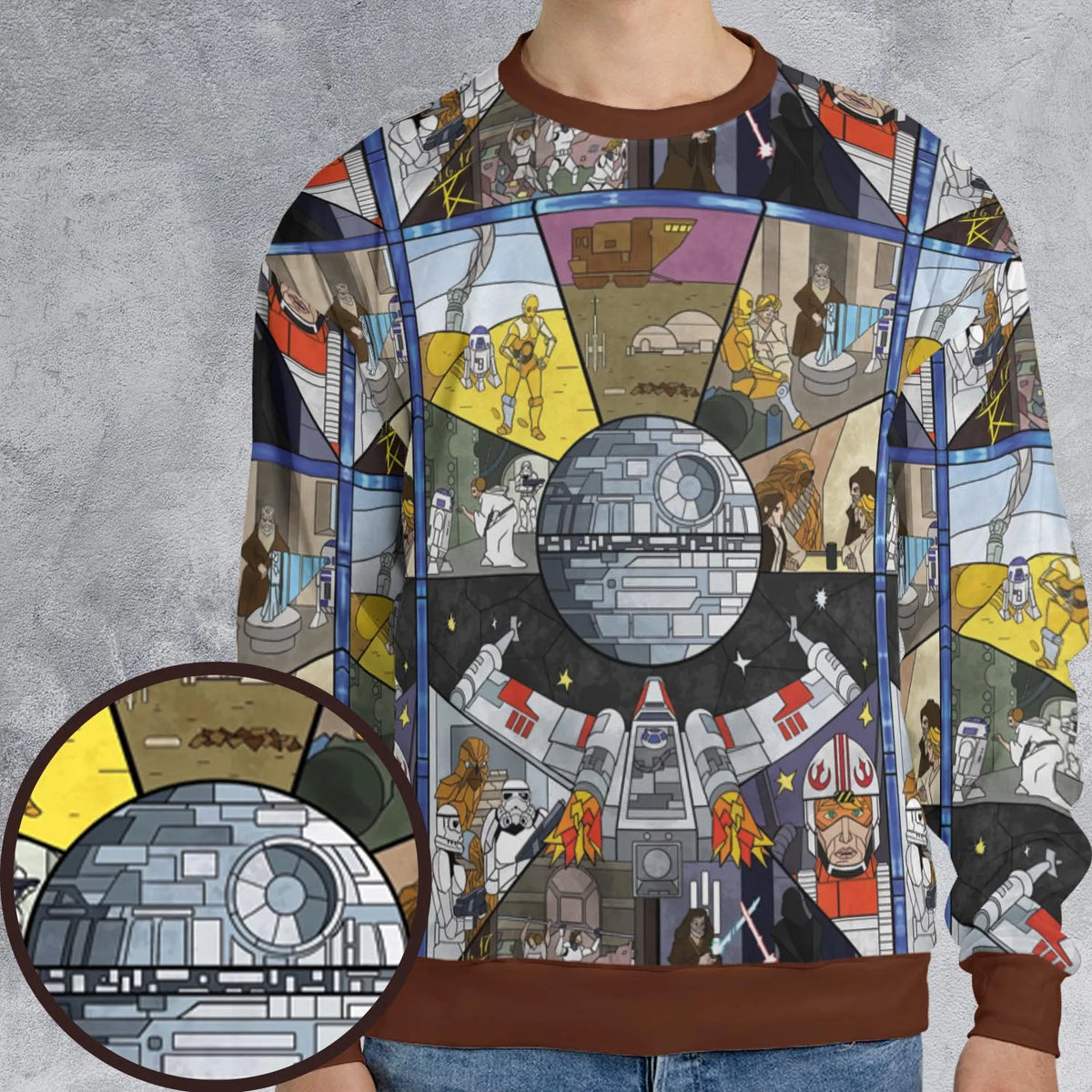 Stained Glass Star Wars All-over Print Sweatshirt