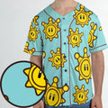 Shine Sprite Super Mario Button Up Unisex Baseball Jersey