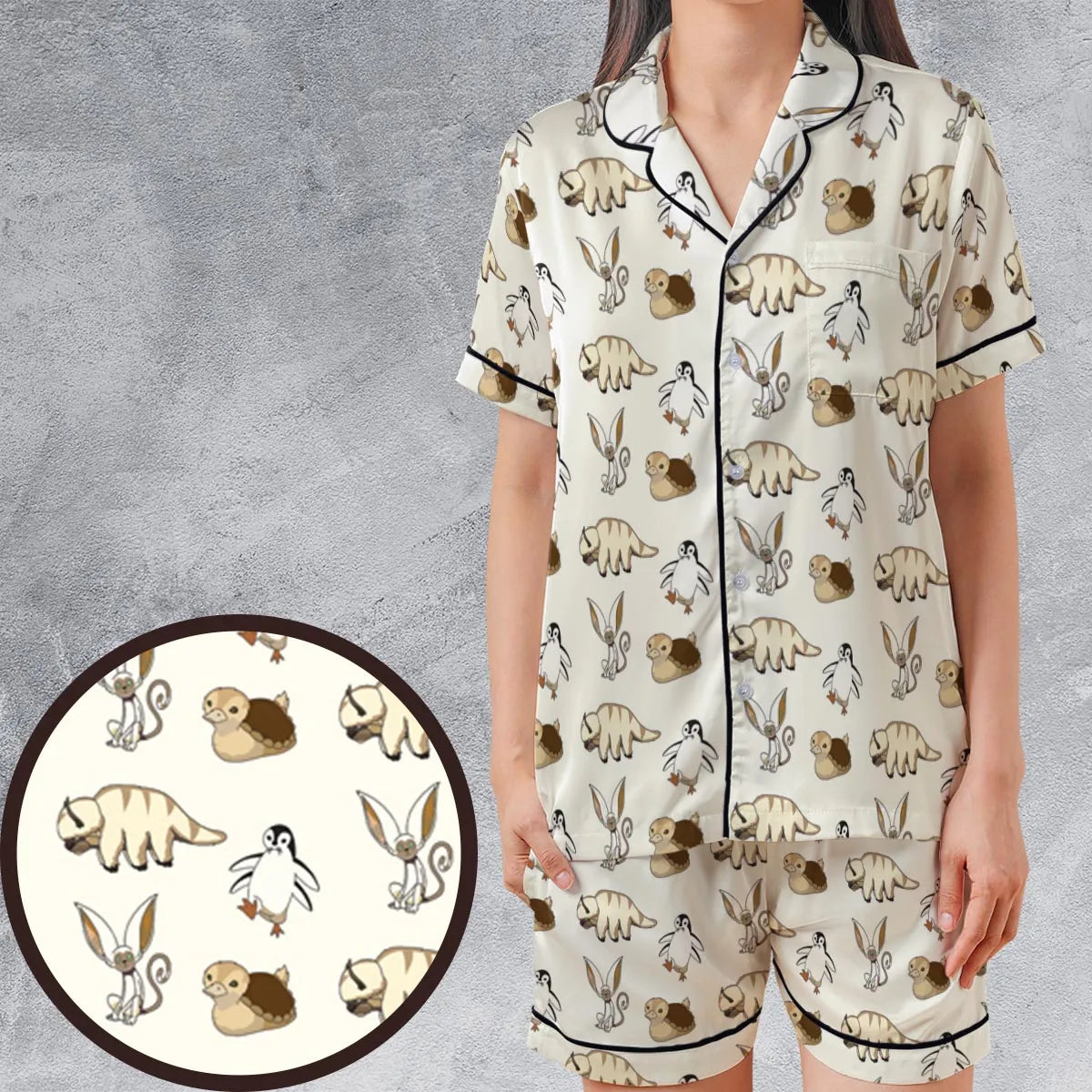 Airbender Team Avatar the Last Airbender Satin Short-Sleeve Pajamas Set