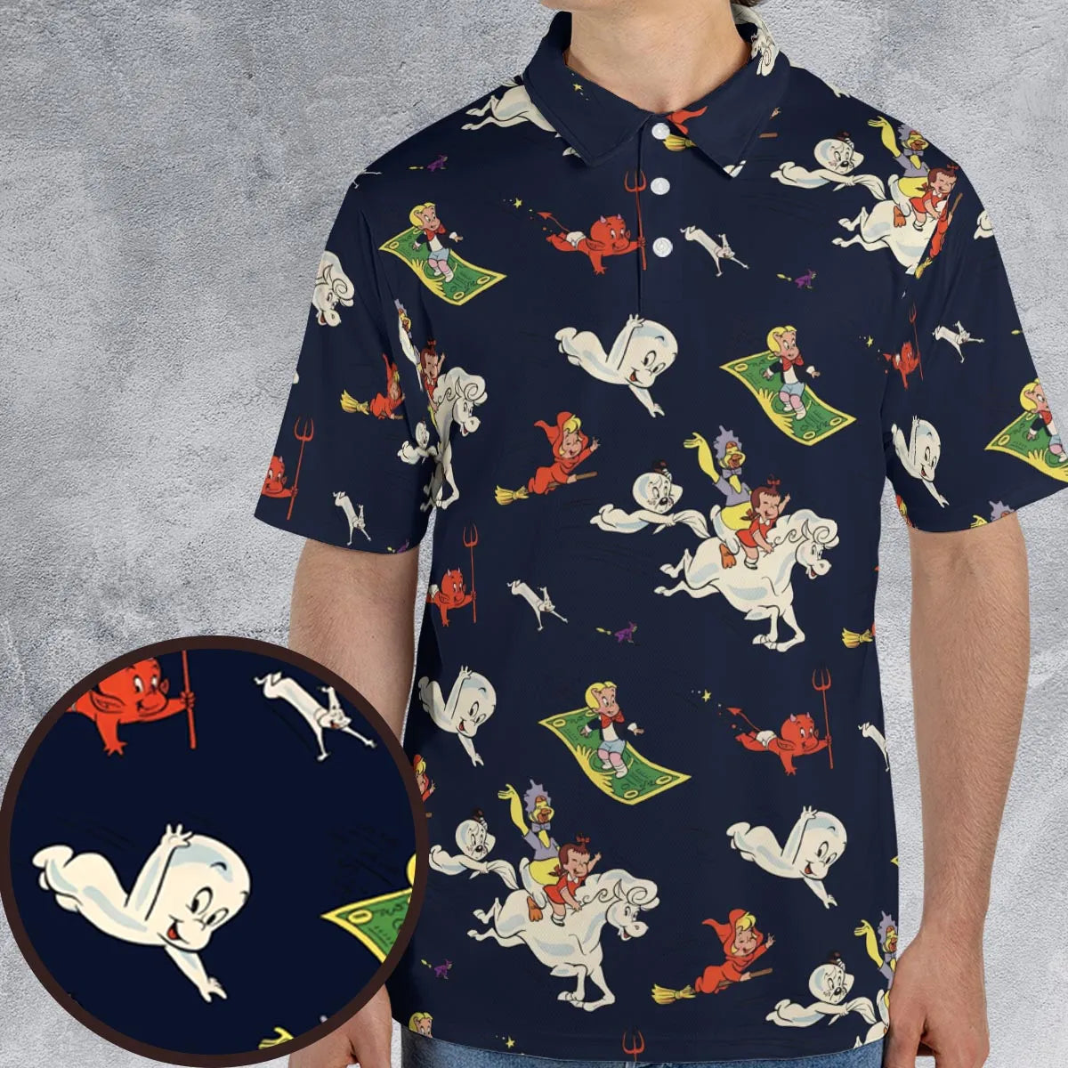 Casper Richie Rich Harvey Comic Characters AOP Men/Women Polo Shirt