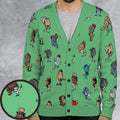 Baseball Mascot Pattern Cardigan