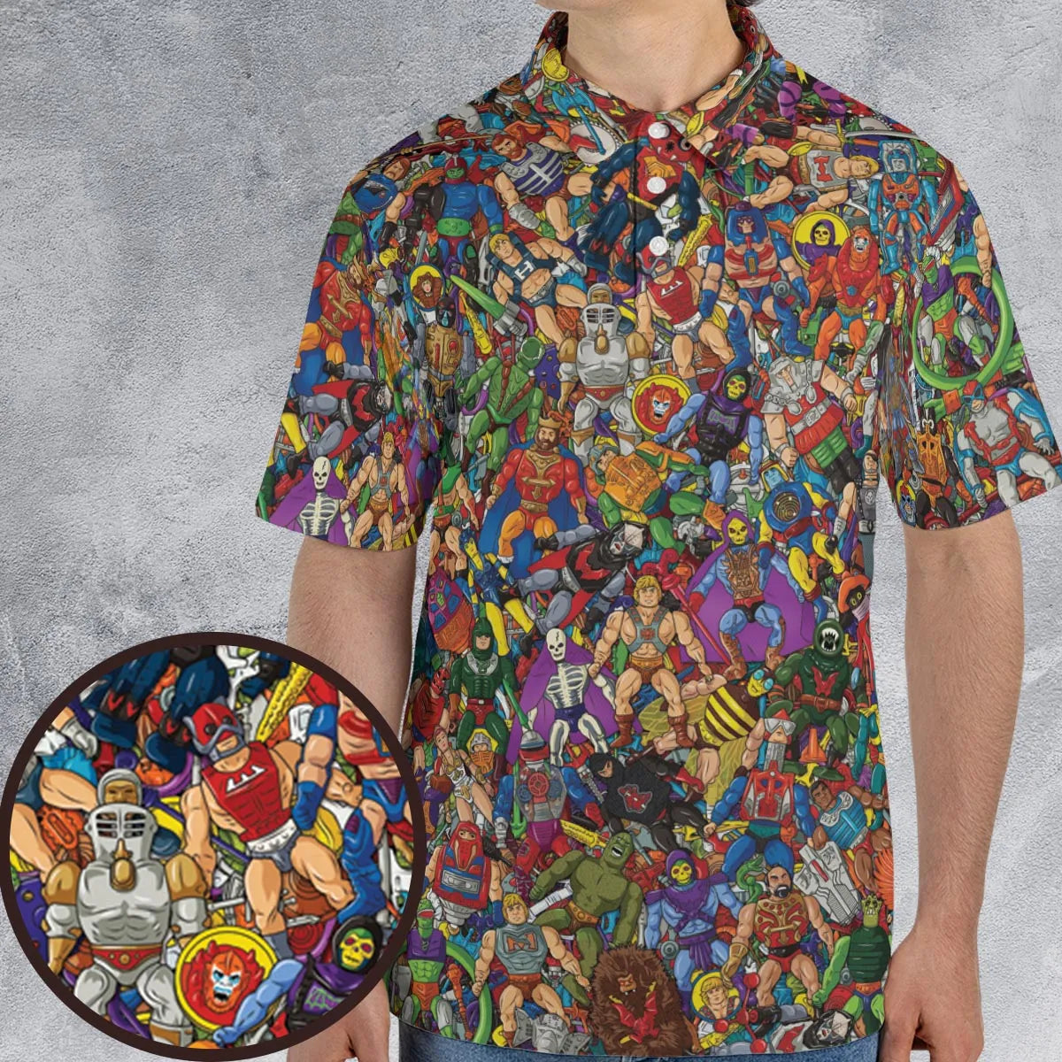 MOTU's Characters Figure Pattern He-man and The Masters of The Universe AOP Men/Women Polo Shirt
