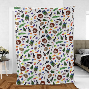 Joy Of Painting Bob Ross Fleece Blanket