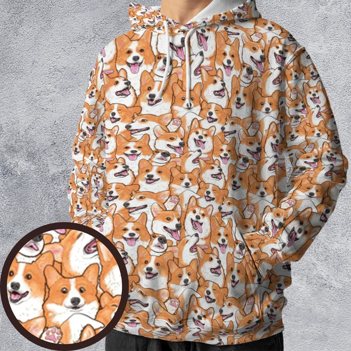 That's a lot of Corgi All-over Print Hoodie