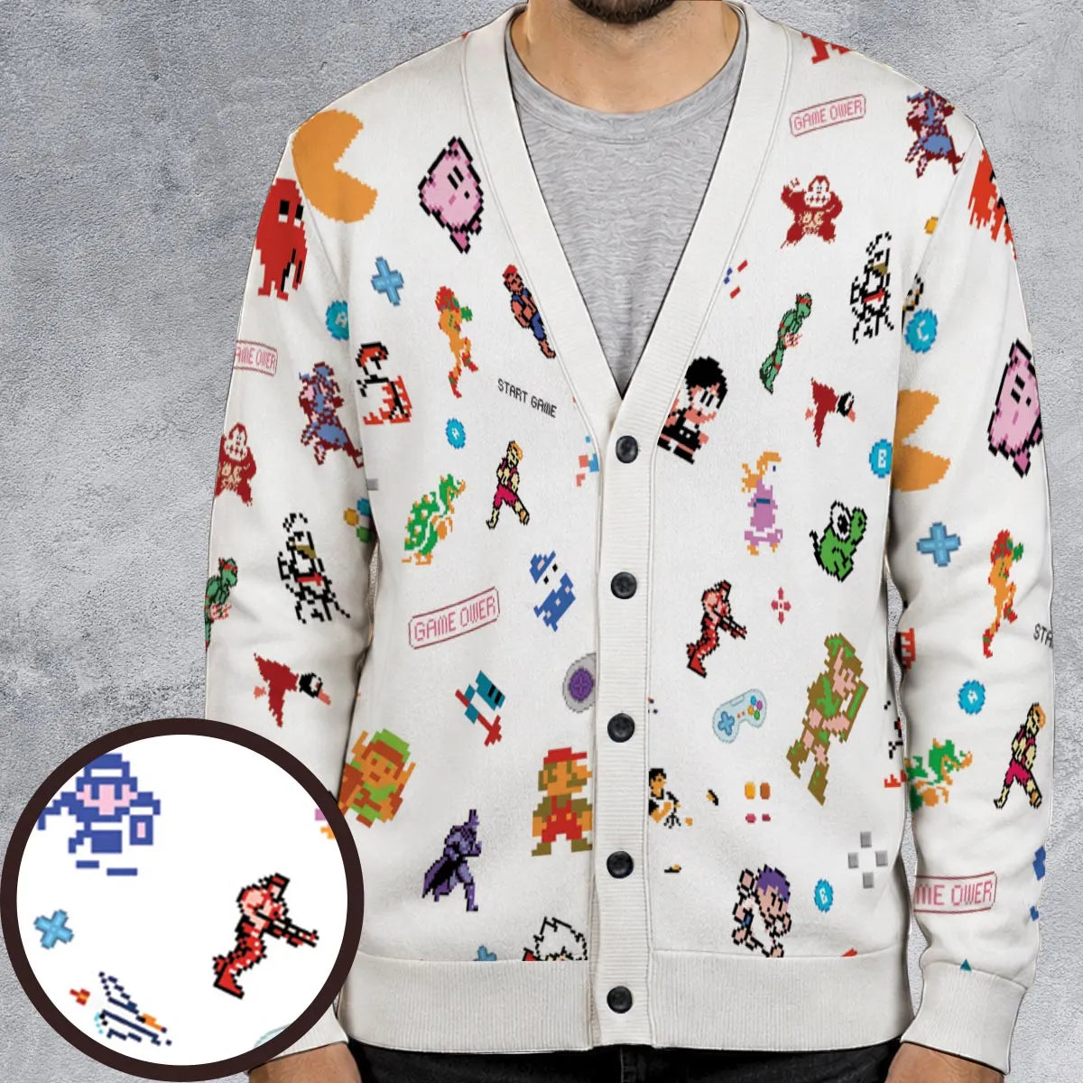 Iconic Video Game Characters Cardigan