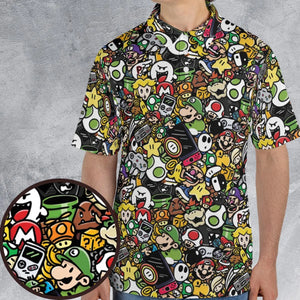 Super Mario Characters All In One Pattern AOP Men/Women Polo Shirt