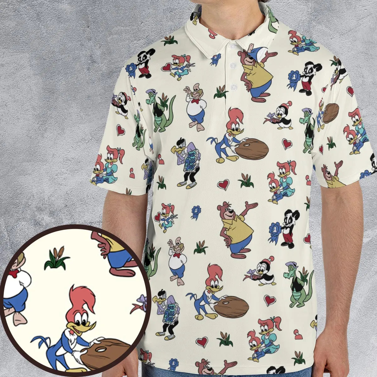 Woody Woodpecker Walter Lantz AOP Men/Women Polo Shirt
