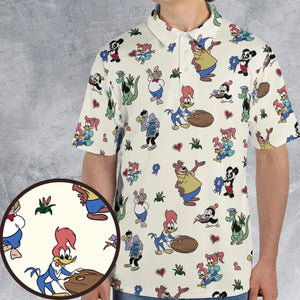 Woody Woodpecker Walter Lantz AOP Men/Women Polo Shirt