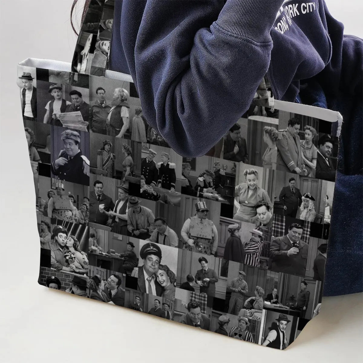 To The Moon The Honeymooners Large Tote Bag