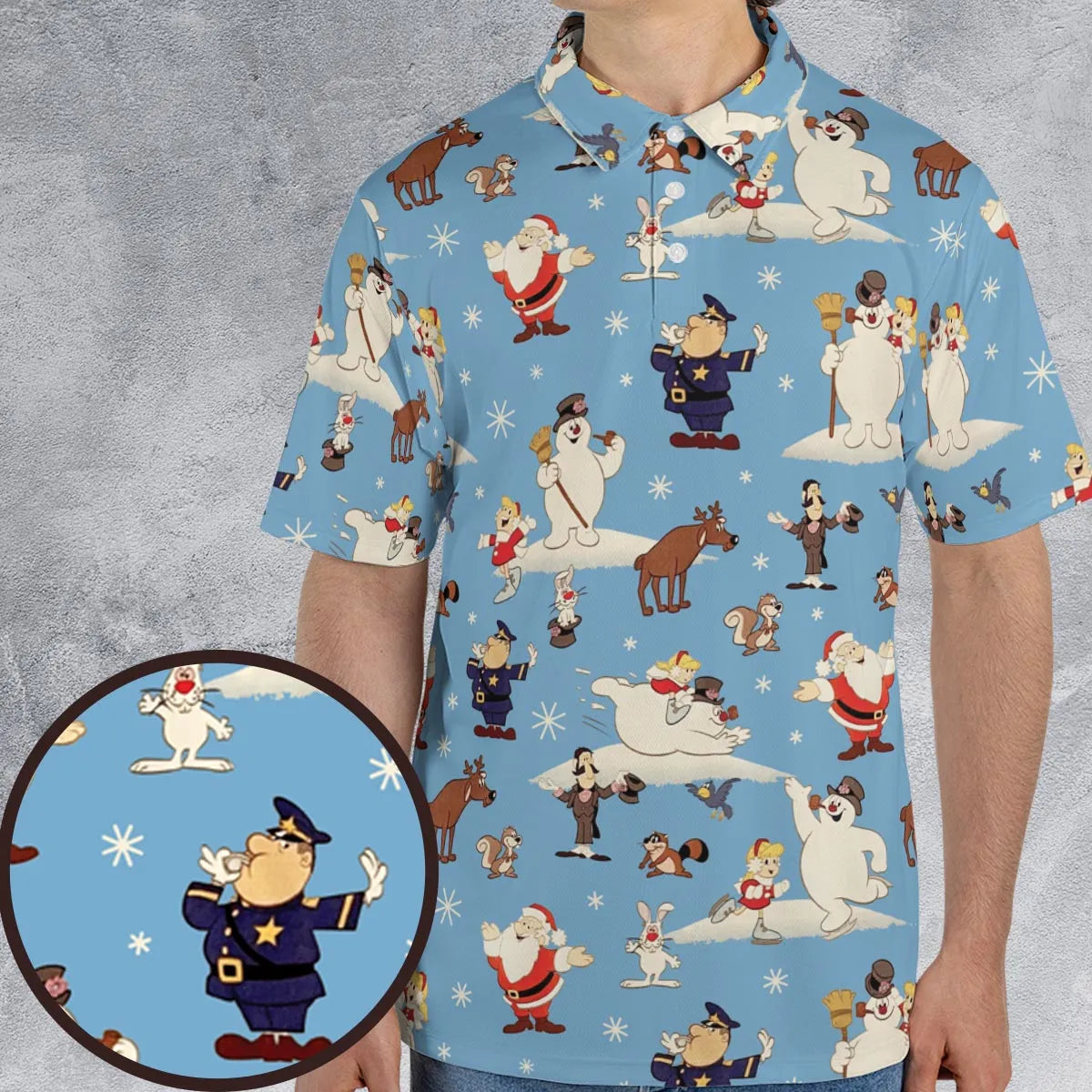 Frosty the Snowman Christmas Characters AOP Men/Women Polo Shirt