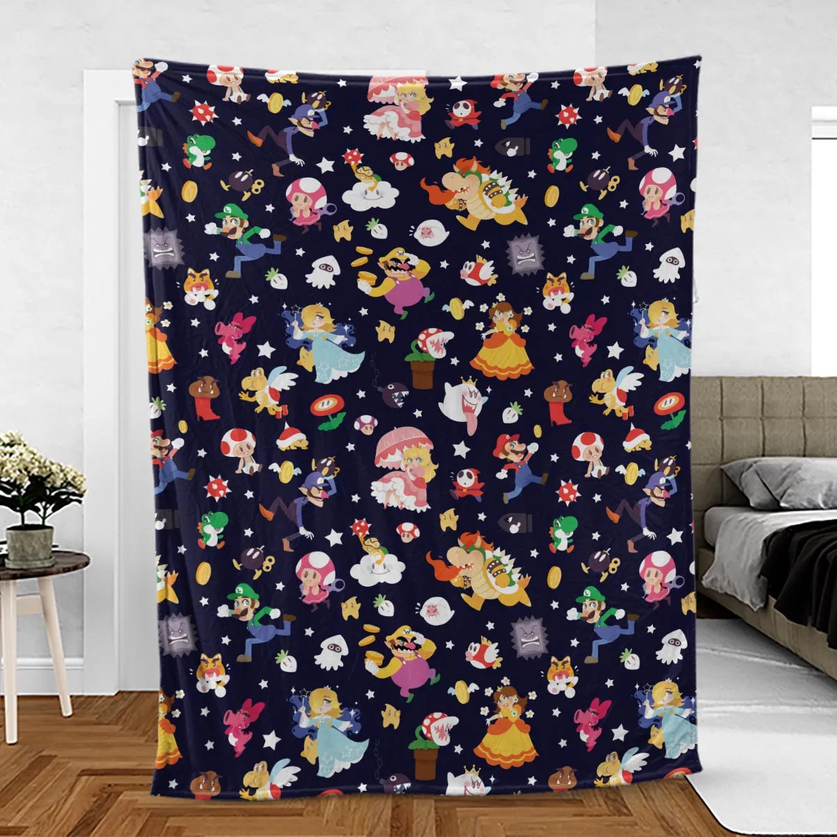 Mushroom Kingdom Super Mario Fleece Blanket