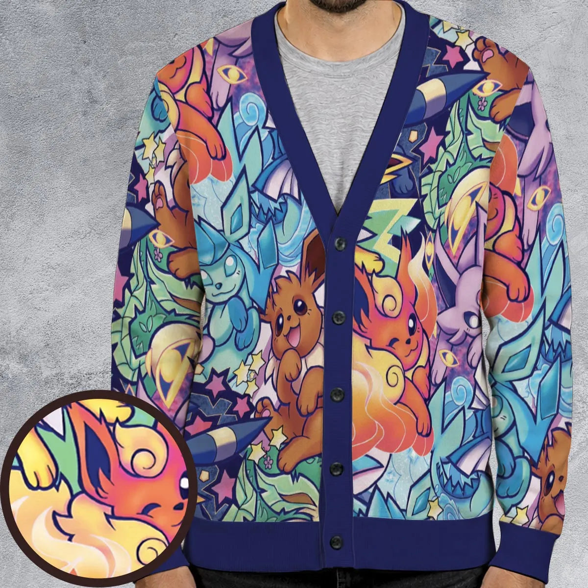 Evolutionary line of Eevee Pokemon Cardigan