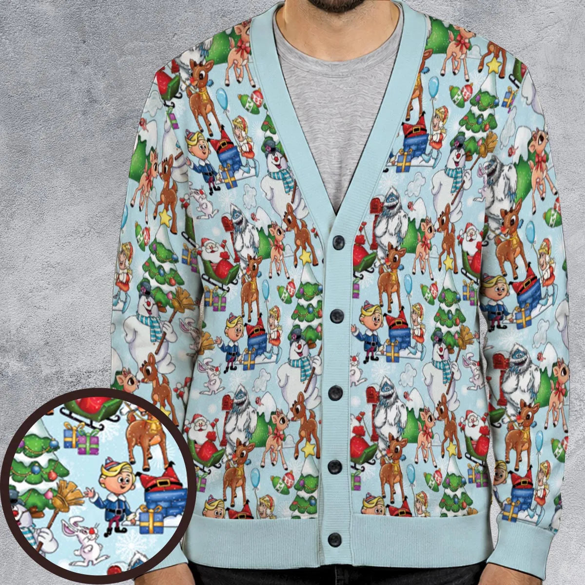 Rudolph And Snowman Cardigan