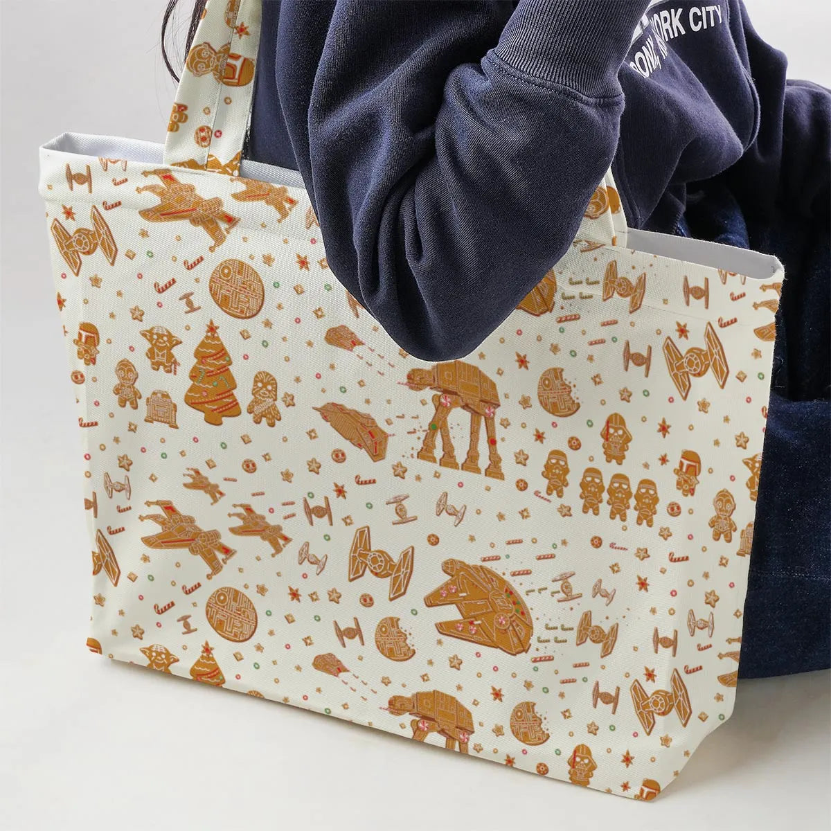 Gingerbread Christmas Star Wars Large Tote Bag