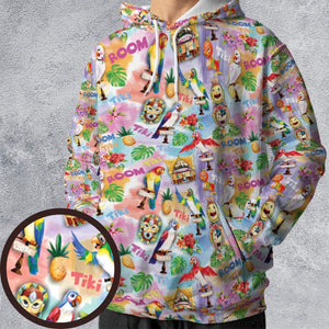 Tiki Room With Orange Bird All-over Print Hoodie