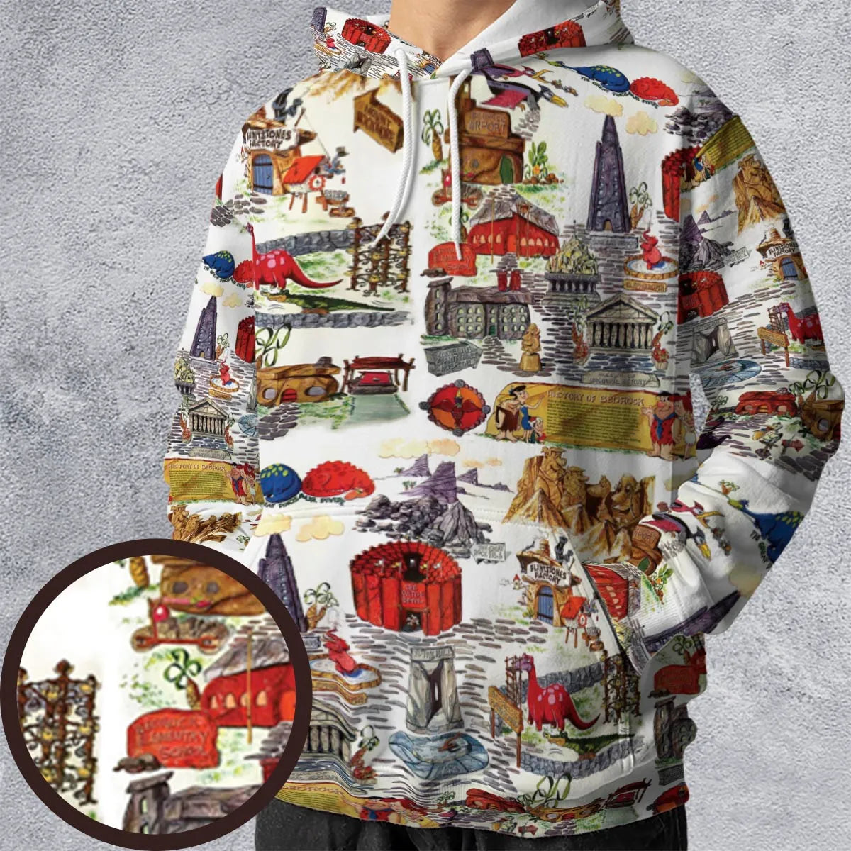 History Of Bedrock Flintstones All-over Print Hoodie