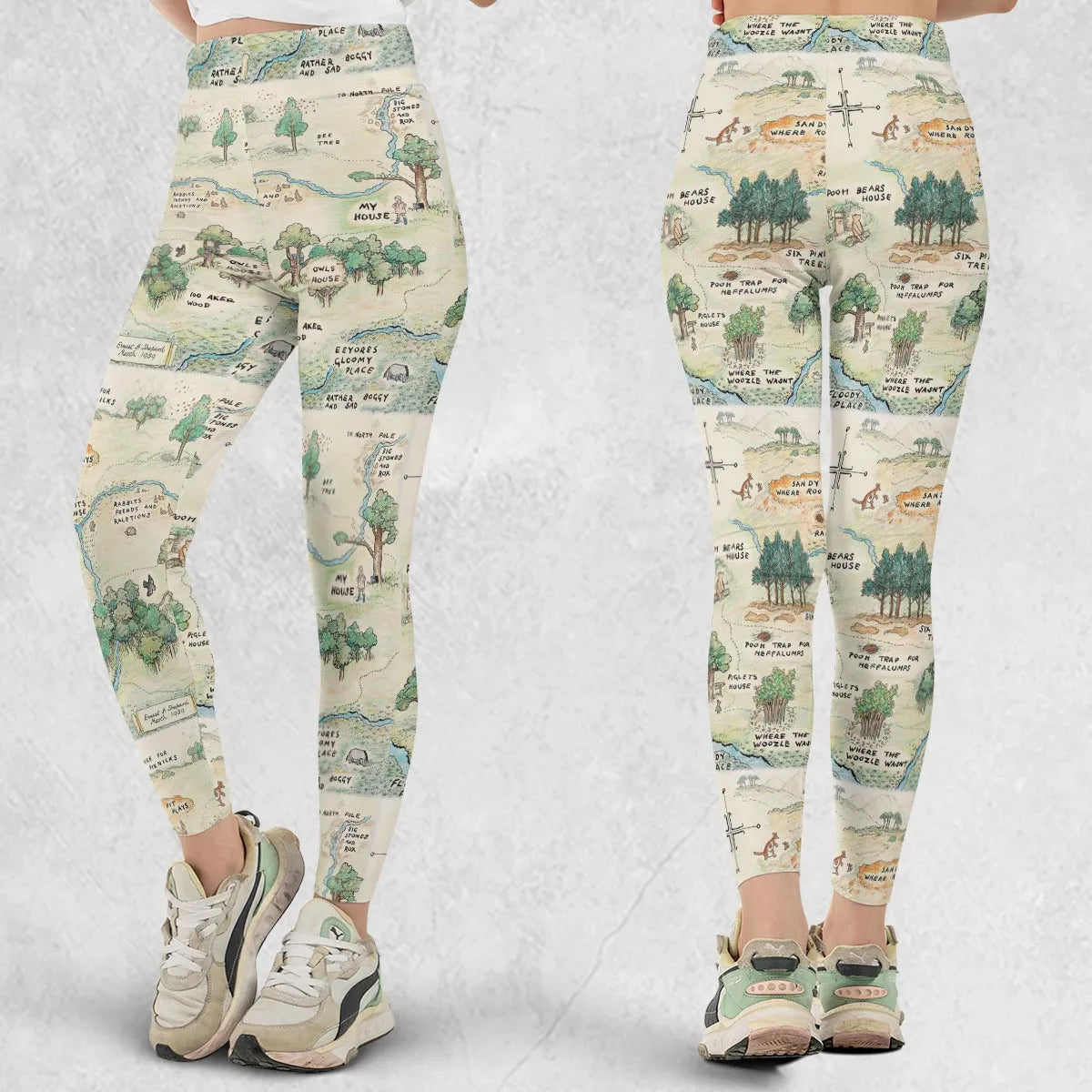 Hundred Acre Wood Map Legging