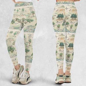 Hundred Acre Wood Map Legging