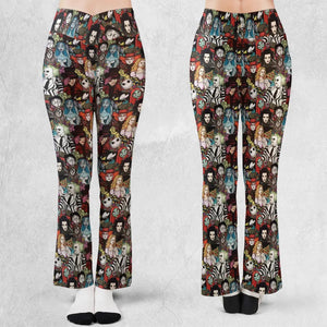Tim Burton Characters Halloween Flare Leggings
