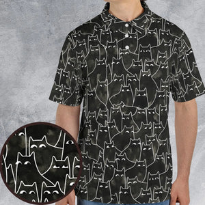 Suspicious Cats Funny Cat AOP Men/Women Polo Shirt