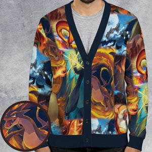 Charizard Ice Fire Dragon Combat Cardigan