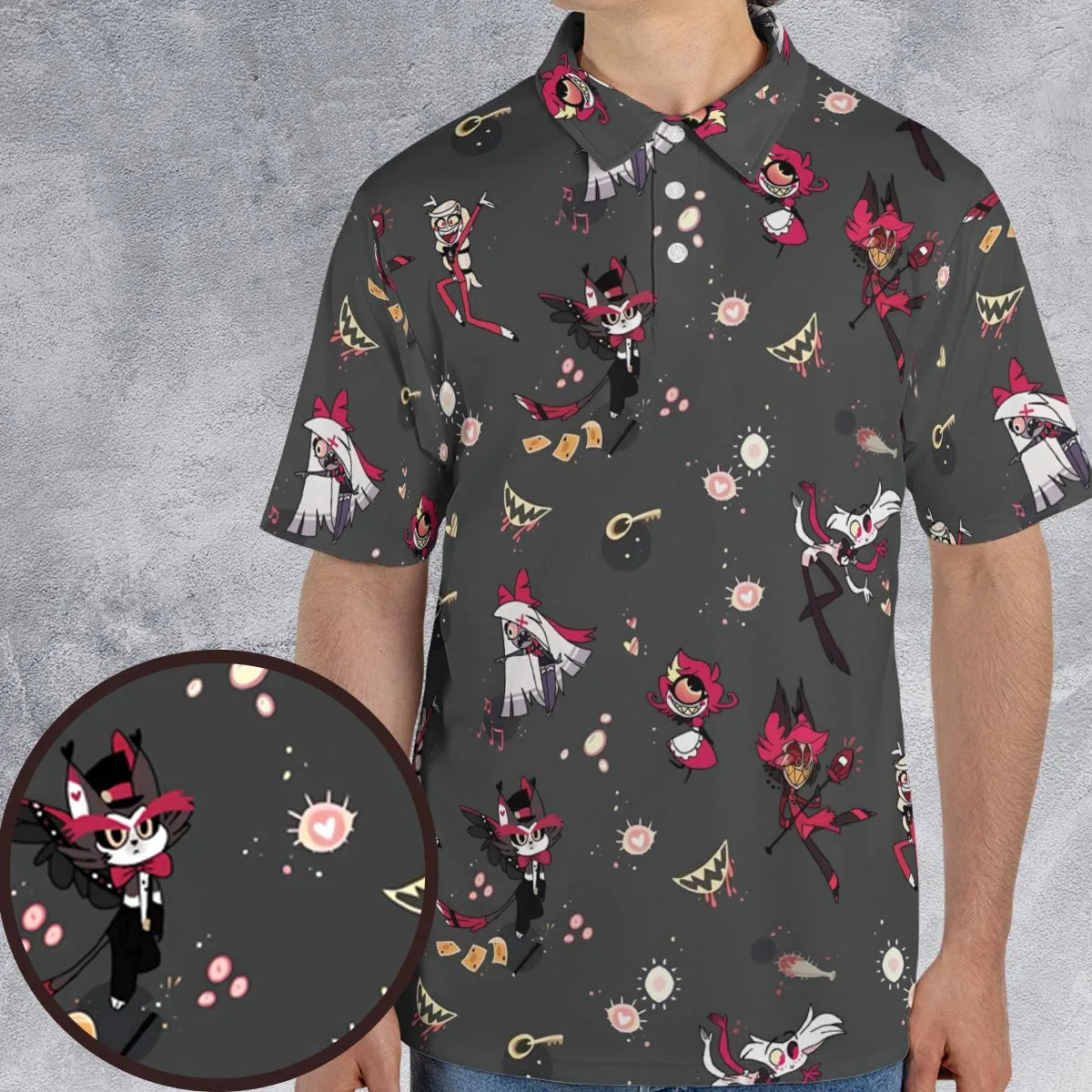 Helluva Hazbin AOP Men/Women Polo Shirt