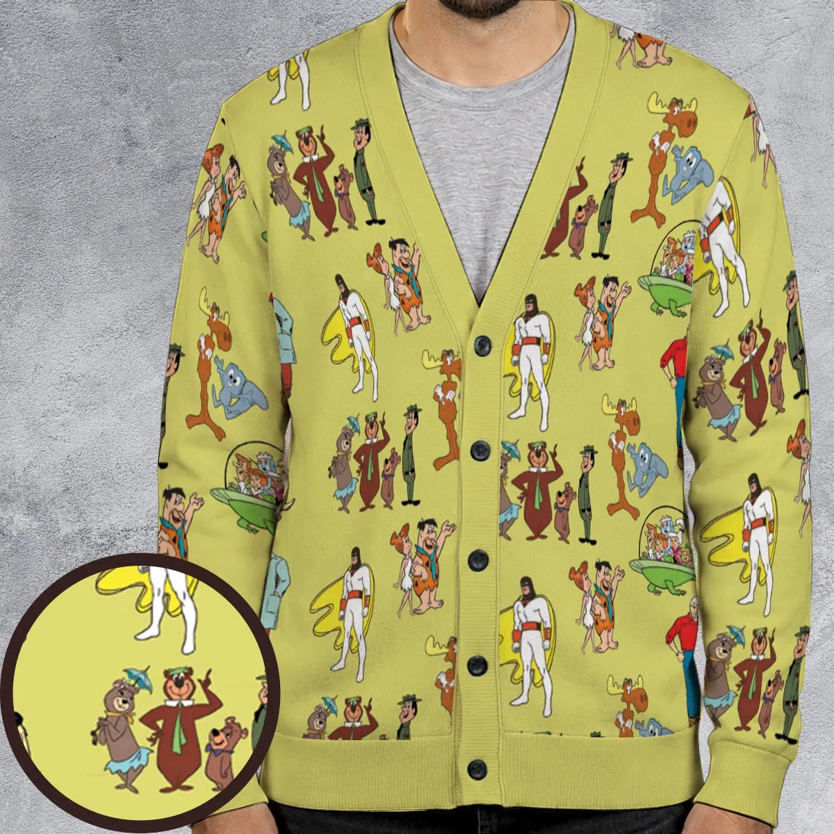 60s Cartoon Characters Cardigan