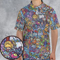 80s Throwback Cartoon Pattern AOP Men/Women Polo Shirt