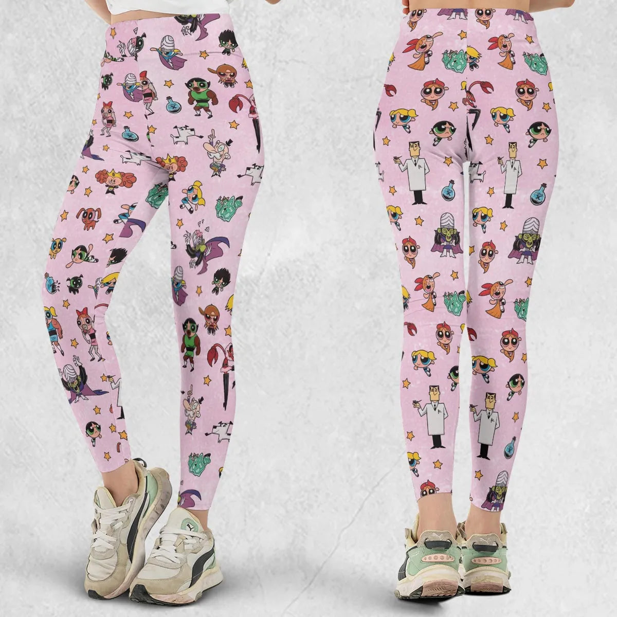 Power Puff Girls Characters Pattern Legging