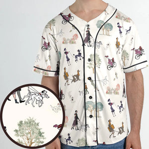 Dog Walking Look Alikes 101 Dalmations Unisex Baseball Jersey