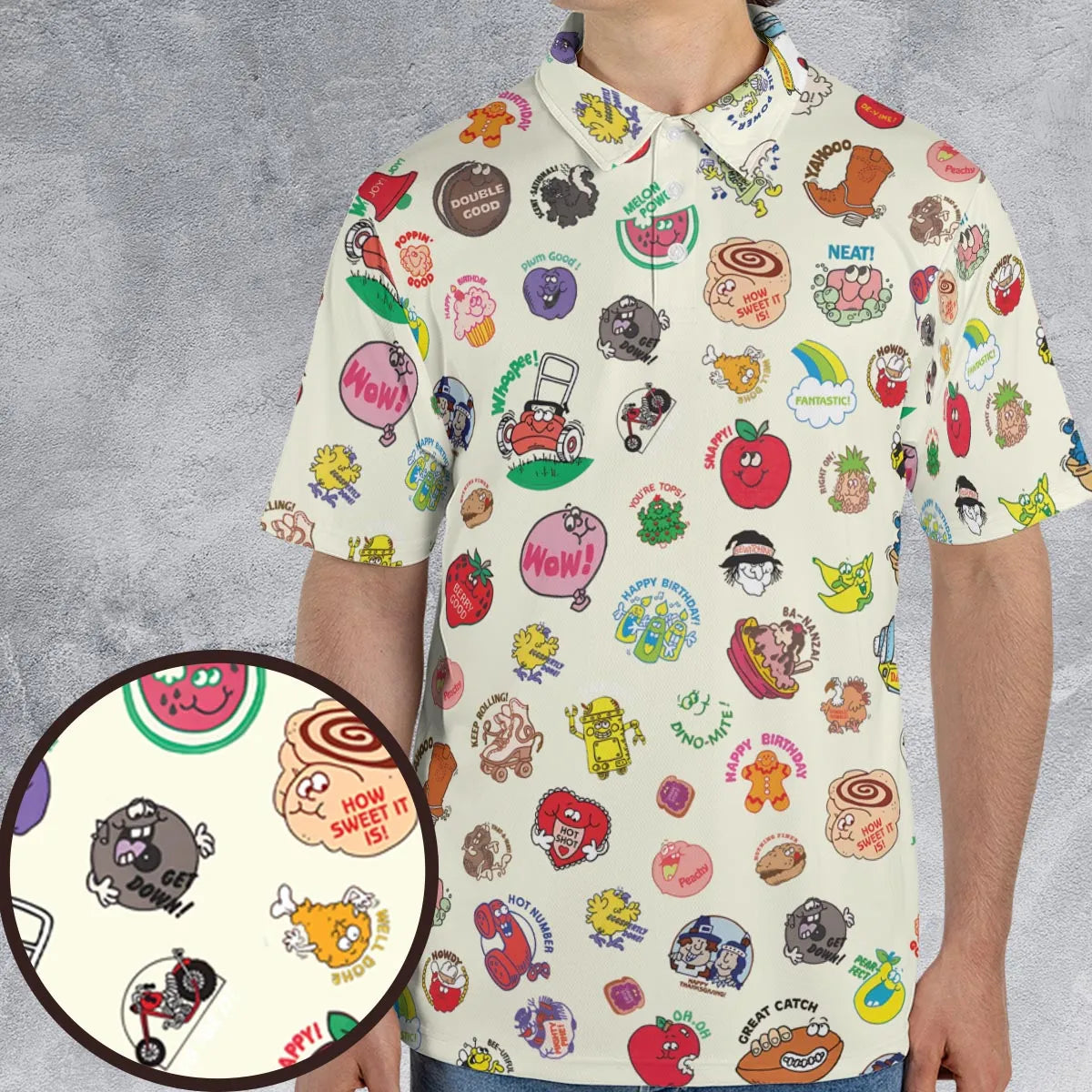 Vintage Trend Matte Scratch & Sniff AOP Men/Women Polo Shirt