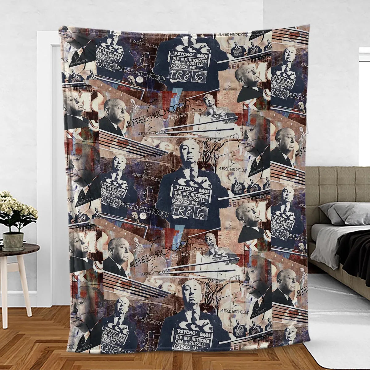 Alfred Hitchcock Aesthetic Fleece Blanket