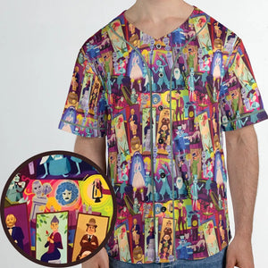 Retro Mansion Collage Unisex Baseball Jersey