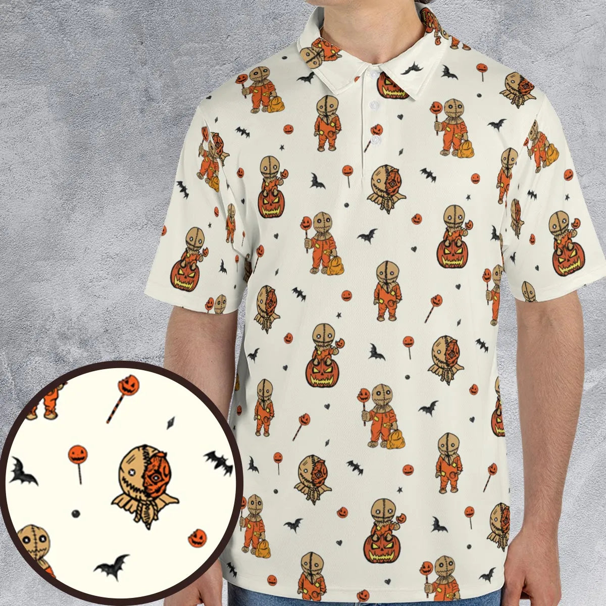 Pumpkin Sam Trick 'r Treat Horror AOP Men/Women Polo Shirt