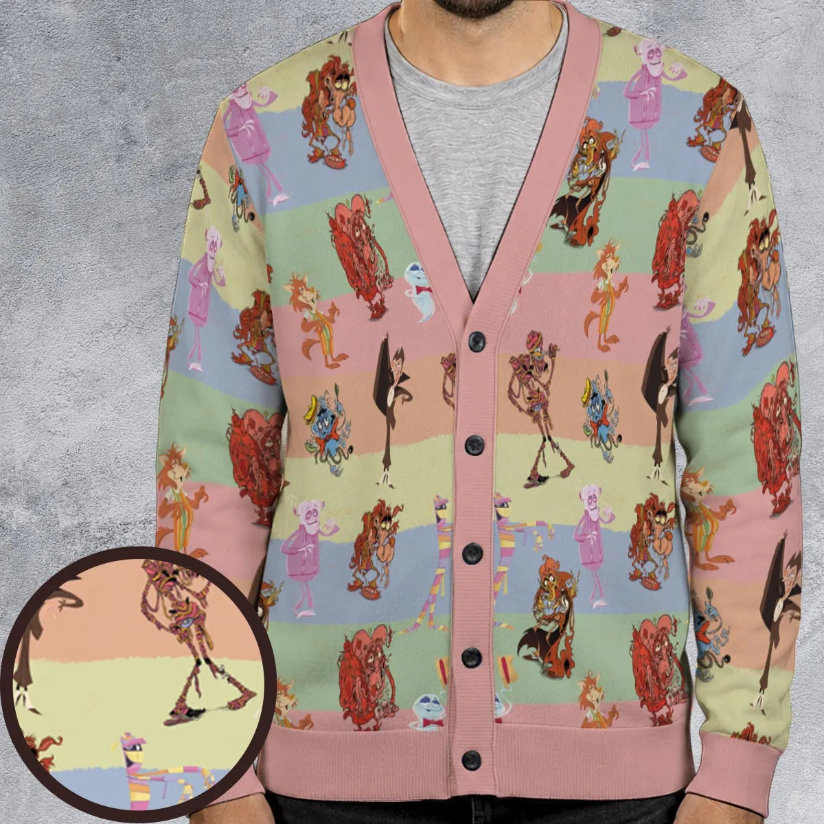 Spooky Monster Mash Cereal Monster Cardigan