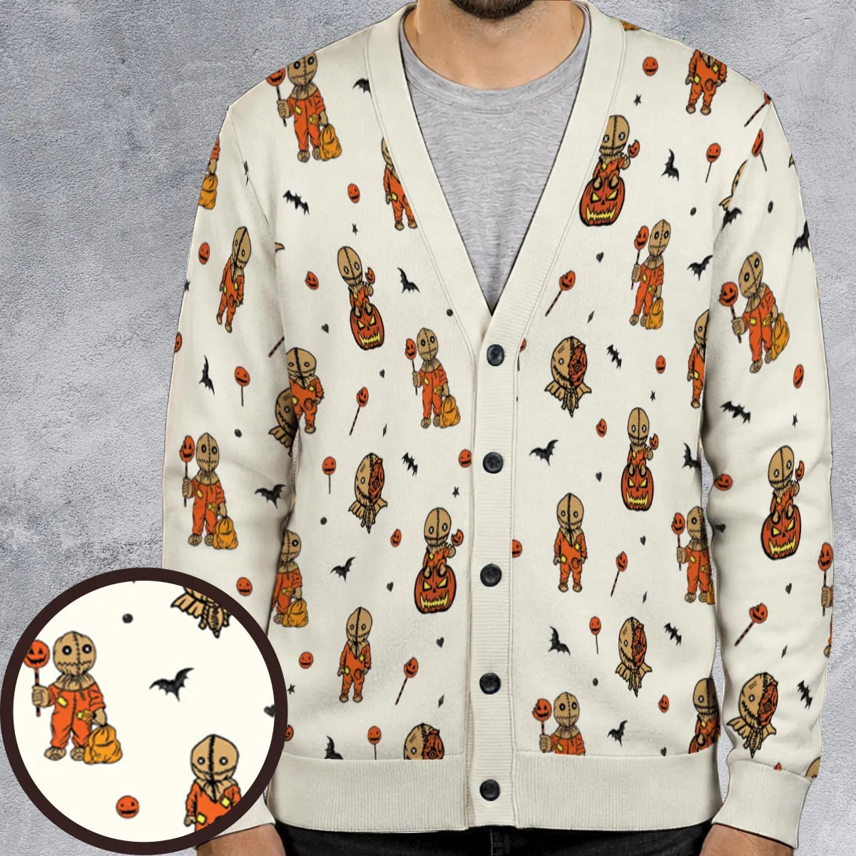 Pumpkin Sam Trick 'r Treat Horror Cardigan