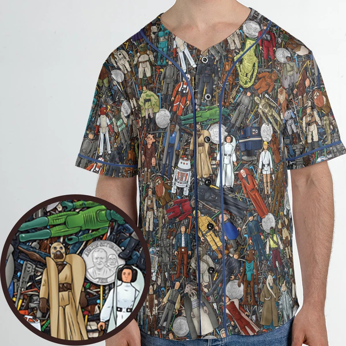 Star Wars Characters Figures Unisex Baseball Jersey