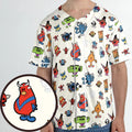 Marvel Characters And Mr Men Pattern Unisex Baseball Jersey