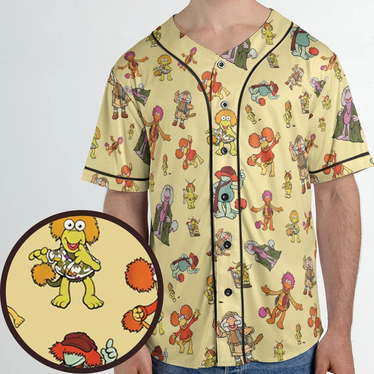 Fraggle Rock Characters Unisex Baseball Jersey